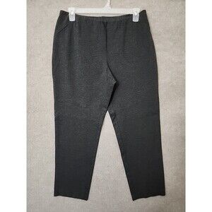 J Jill Ponte Knit Slim Leg Pants Womens L Gray Pull On Elastic Waist Stretch